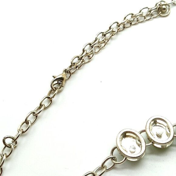 Green & Silver-tone Faceted Iridescent Faux Stone Necklace - Picture 14 of 15